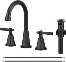 Bathroom Sink Faucet, Matte Black 8 Inch Widespread Bathroom Faucet For ... - $93.08 CAD