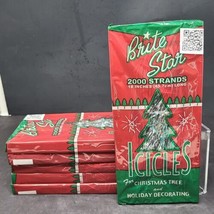 Brite Star Icicles Lot of 6 Boxes 12000 Strands Total 18&quot; Long NIB - £15.14 GBP