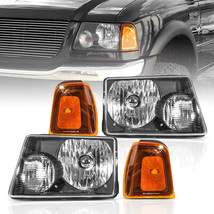 Headlights Head Lamps Black Housing Clear Lens Pair For 2001-2011 Ford Ranger - £71.60 GBP