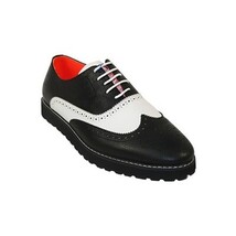 Men's Shoes The Priority L TAYNO Leather Wingtip Dressy Sneaker Black/White image 4