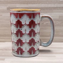 Today&#39;s Home Light Gray Red Brown 16 oz. Stoneware Coffee Mug Cup - £12.06 GBP