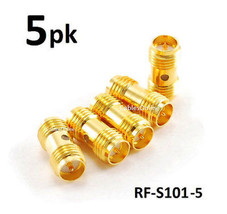 5-Pack Rp-Sma (Reverse Polarity) Female/Female Gold Coupler Adapter, Rf-... - $34.74