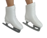 VINTAGE 1990&#39;s MATTEL BARBIE WHITE FIGURE / ICE SKATES PLASTIC GRAY BLADES - $23.75