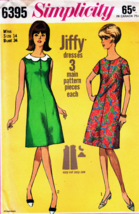 Misses&#39; DRESS Vintage 1966 Simplicity Pattern 6395 Size 14 - £9.44 GBP