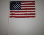 12&quot;x18&quot; Wholesale Lot of 6 USA American Stick Flag wood ball point staff... - £15.54 GBP