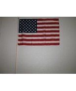 12&quot;x18&quot; Wholesale Lot of 6 USA American Stick Flag wood ball point staff... - $19.88