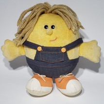 VTG Avon Somersaults Pals Charlie Barley 8" Yellow Plush Toy Denim Overalls - $12.95