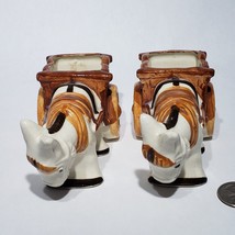 Set of 2 VTG Occupied Japan Hand Painted Burro Donkey w Cart Ceramic Pla... - £17.54 GBP