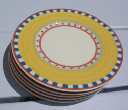 Villeroy &amp; Boch Twist Bea Easy Collection Set of 5  Bread Butter Plate Yellow 7&quot; - £27.68 GBP