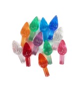 Vtg 1&quot; Ceramic Christmas Tree Plastic Twinkle Light Bulb Twist 11 Pcs - $183.56 MXN