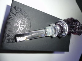 Versace Medusa Amethyst Crystal Bottle Stopper NIB image 4