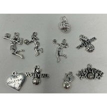 Volleyball Junior Youth Bracelet or Necklace Charms Volleyball Sticker &amp;... - $180.84 MXN