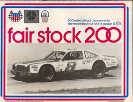 Wisconsin State Fair Park Speedway USAC Auto Race Program 8/13/1978-Foyt-FN - £53.11 GBP