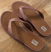 FitFlop Women Flip Flop Thong Sandals Gracie Top Post Size US 6 Mauve Leather - £19.49 GBP
