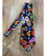 Nicole Miller Silk Neck Tie Vintage 1991 Palmer Candy Holidays Print - €42,46 EUR