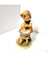 DOLL BATH Vtg Hummel Figurine Girl Washing Doll Baby TMK 4 #319 Original... - £26.98 GBP