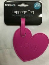  Take Off Luggage Tag Pink Heart &quot;Love&quot; Identification Tag  - £7.89 GBP