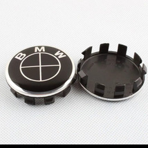 4x BMW 56mm all black wheel hub center cover wheel hub badges emblem  - $25.09 CAD