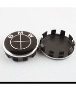 4x BMW 56mm all black wheel hub center cover wheel hub badges emblem  - $24.89 CAD