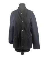 The Territory Ahead Size Small Textured Cotton Snap Front Jacket Black - £14.67 GBP