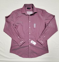 Tommy Hilfiger 17.5 /34-35 X-Large Burgundy Herringbone Iridescent Shirt 48&quot; - £25.23 GBP