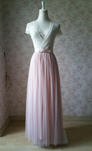 PINK Long Tulle Skirt Outfit Women Custom Plus Size Tulle Skirt image 1