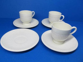 Wedgwood Of Etruria And Barlaston Demitasse Ribbed Set Of 3 Cups And 4 S... - £22.81 GBP