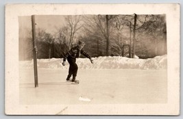 RPPC Man Ice Skating c1940s Real Photo Postcard W25 - $9.95