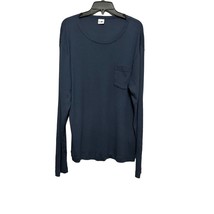 NNO7 No Nationality Casual Top Womens Blue Long Sleeve Scoop Neck Pocket XL New - £18.53 GBP