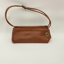 The Sak Womens Basket Weave Handbag Cognac Brown Leather Small Shoulder Purse - £27.37 GBP