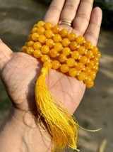 8 mm Rnd 108+1 Beads Original Yellow Jade Jaap Rosary, Japa Mala Energized - £22.45 GBP