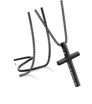 Black Cross Necklaces for Men Christian Faith Bible - $55.07