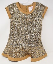 Girls American Girl Gold Sequin Short Dress Small 7/8 Children’s Play Cloth - $34.65