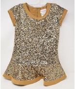 Girls American Girl Gold Sequin Short Dress Small 7/8 Children’s Play Cloth - £27.76 GBP