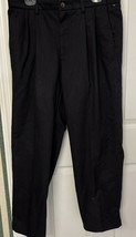 St. John&#39;s Bay Pants Mens 34x30 Black Worry Free Classic Fit Cotton Casual - £11.67 GBP