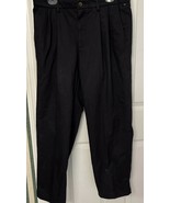 St. John&#39;s Bay Pants Mens 34x30 Black Worry Free Classic Fit Cotton Casual - $14.88