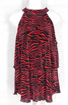 ISLE Bow Back Top Pleated Tiered Black Red Print Melis Kozan NWT XS S M - $36.00