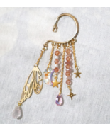 Natural Quartz Crystal long Earrings Sun Moon long Tassel Earrings Single Ear Cl - £14.64 GBP