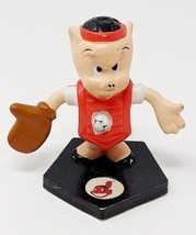 Looney Tunes MLB Cleveland Indians Porky Pig 2.5&quot; PVC Figure Applause 1991 VTG - £4.70 GBP
