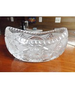 Czechoslovakia Compatible with Bohemia boat bowl CENTERPIECE crystal han... - $703.35 MXN
