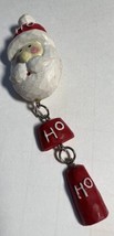 Brooch Pin Christmas Santa Face with Ho Ho Tags Resin 4 Inches Long Bar Pin - £3.24 GBP
