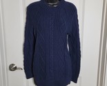 BANANA REPUBLIC Navy Blue Long Chunky Cable  Knit Sweater Size M Zip Sid... - $19.79