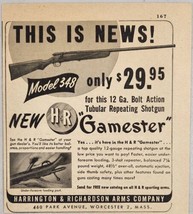 1946 Print Ad H&amp;R Gamester Model 348 12 Gauge Shotguns Worcester,MA  - £8.73 GBP