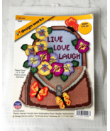 Design Works Pansy Purse Live Love Laugh Plastic Canvas Wall Decor Kit 1... - $19.41 CAD