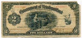 1920 Government of Newfoundland $2.00 Two Dollar Note A193944 - $265.99