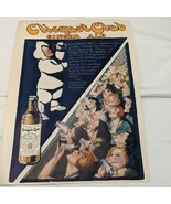 Vintage 1918 Clicquot Club Ginger Ale Eskimo Soda Pop Kitchen Decor Post... - $23.76