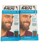 2 PACK - Just For Men Mustache and Beard Coloring for Gray Hair, M-45 Da... - $39.15