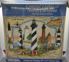 Heritage 1000 piece puzzle 30 x 24 art by Donna Elias Coastal Lights of ... - $24.00