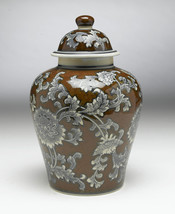 AA Importing 59729 Brown And Gray Floral 10 Inch Ginger Jar - $77.96