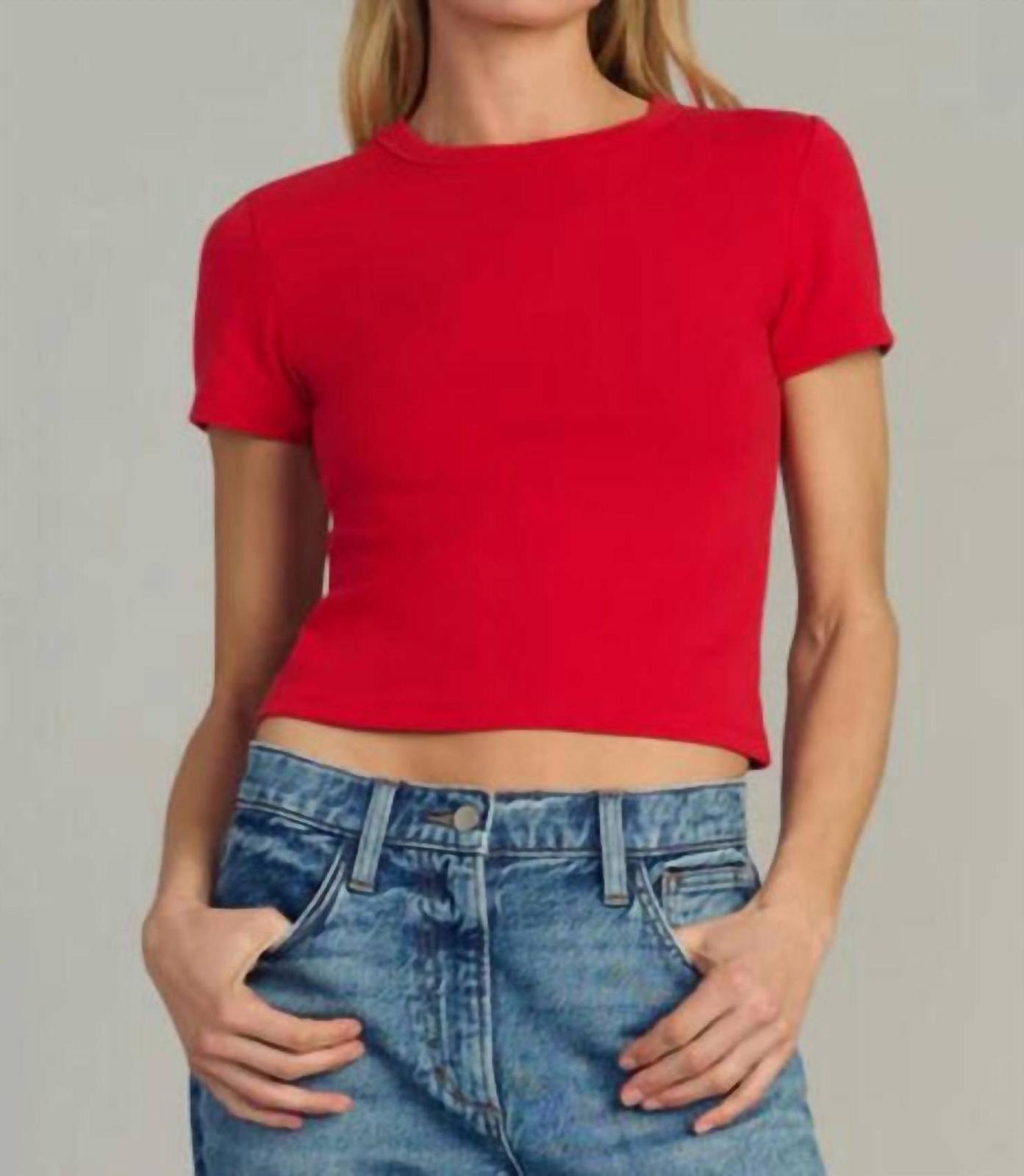 Joe&#39;s Jeans Baby Short Sleeve Tee Cherry Red - $54.00